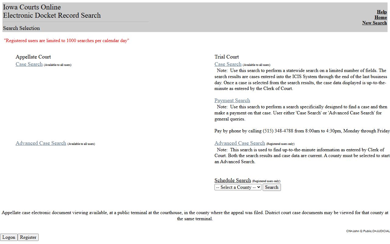 Shelby County court records after arrest search through Iowa Courts Online