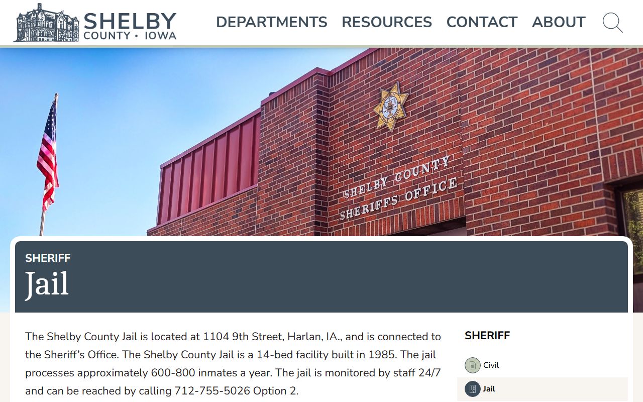 Shelby County Jail inmate population facility overview